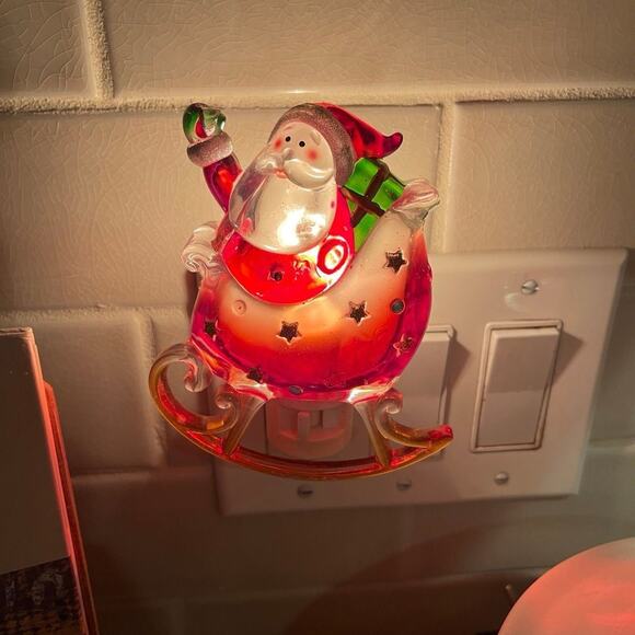 Set of two Christmas night lights Santa and snowman work good - Picture 7 of 9